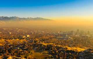 A view of the smog in salt lake city utah