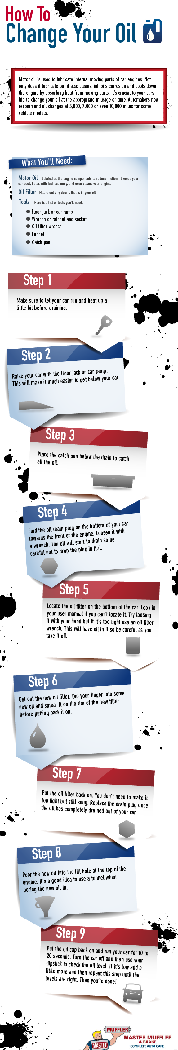 Infographic titled How to Change Your Oil