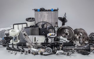 Auto parts demonstrating components replaced during auto repair