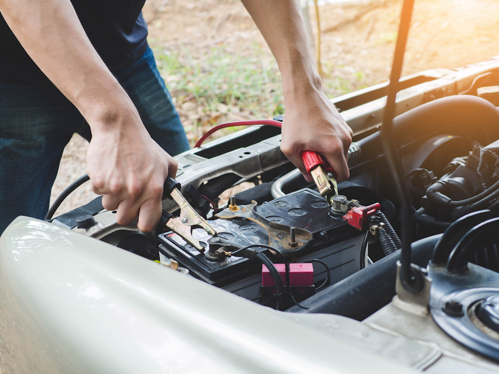 Jumping car after battery dies