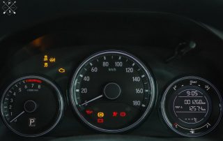 illuminated dashboard warning lights