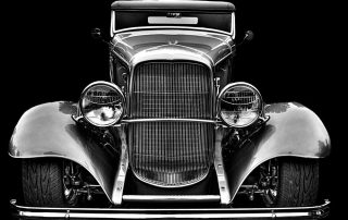 restored early automobile. Automotive concept.