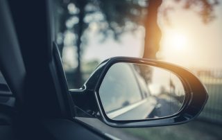 side view mirror showing vehicle blind spot