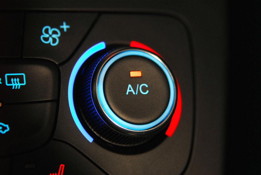 Air conditioning button in car.