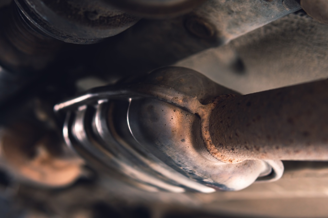 catalytic converter under car