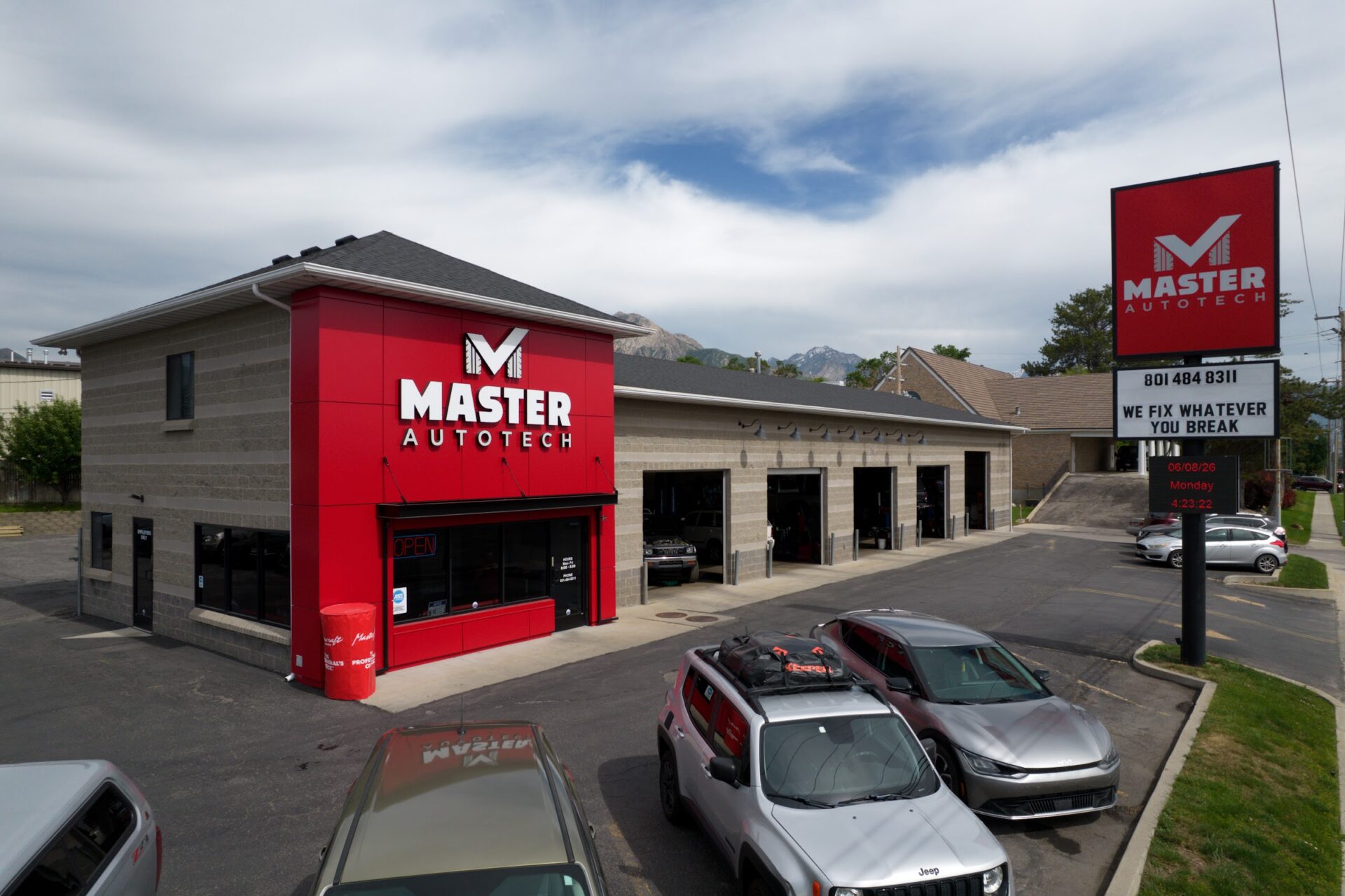 Master AutoTech Millcreek storefront and sign at 3385 Highland Dr, Salt Lake City, UT 84106